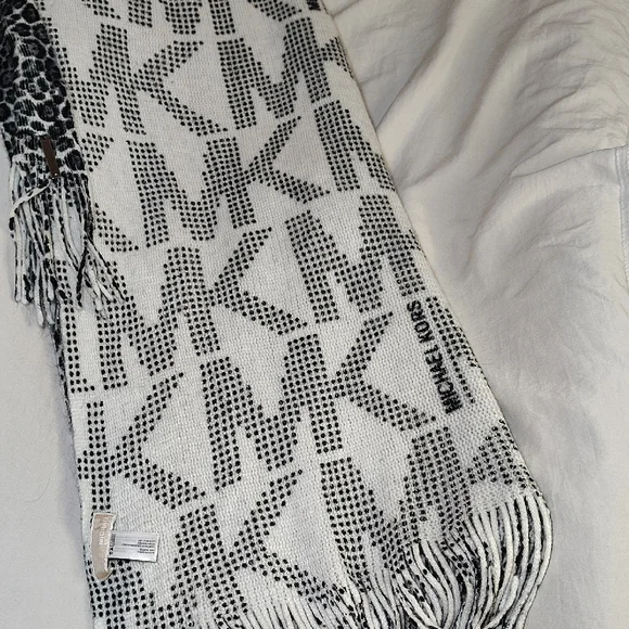 Michael Kors Monochrome Animal Print Scarf - Picture 6 of 9